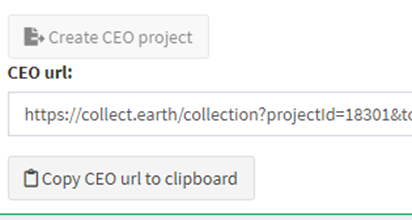 Creating a CEO project through SEPAL.