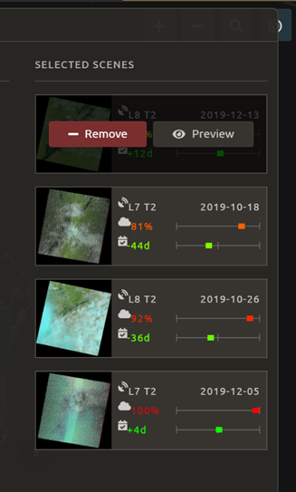 Removing or previewing selected scenes.